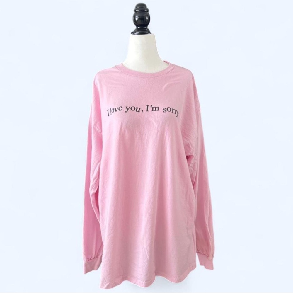 Gracie Abrams Concert Merch 2025 Pink Long Sleeve Shirt “I love you, I'm sorry"
